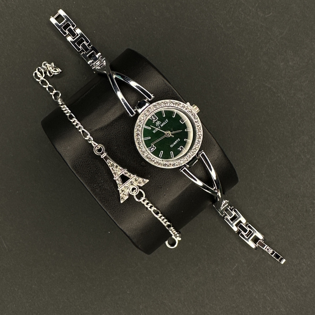 زنانه of holly mollyبا دستبند کد (6732) نقره ای داخل سبز