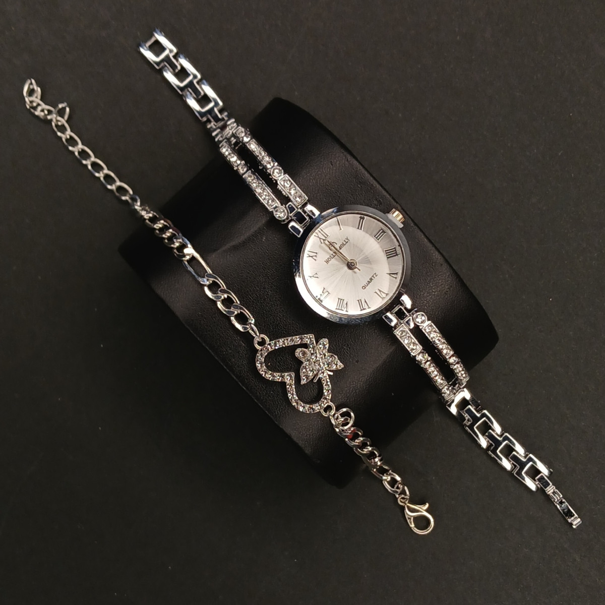 زنانه of holly mollyبا دستبند کد (6749) نقره ای داخل سفید