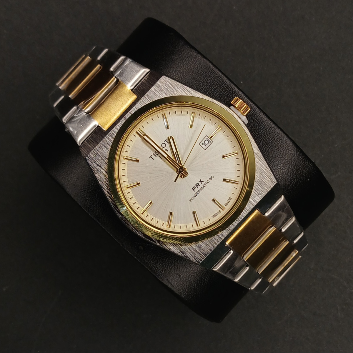 تیسوت مردانه کد (6772) قاب و بند طلایی نقره ای صفحه نقره ای