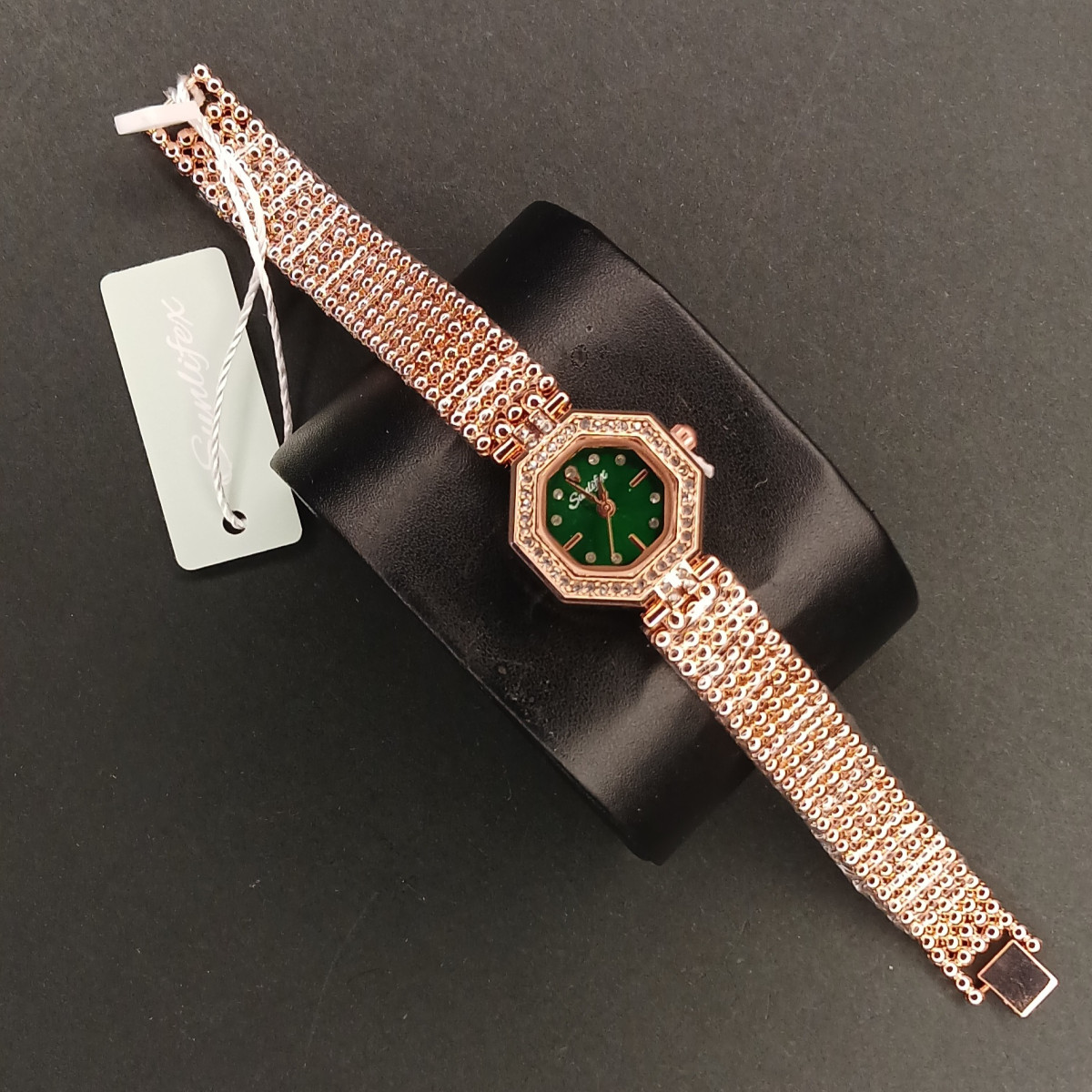 زنانه هشت ضلعی Sunlifex کد (6790) رزگلد صفحه سبز