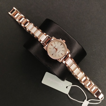 زنانه دایره ای Sunlifex کد (6794) رزگلد صفحه نقره ای