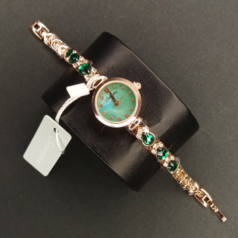 زنانه دایره ای Sunlifex کد (6806) رزگلد صفحه سبز