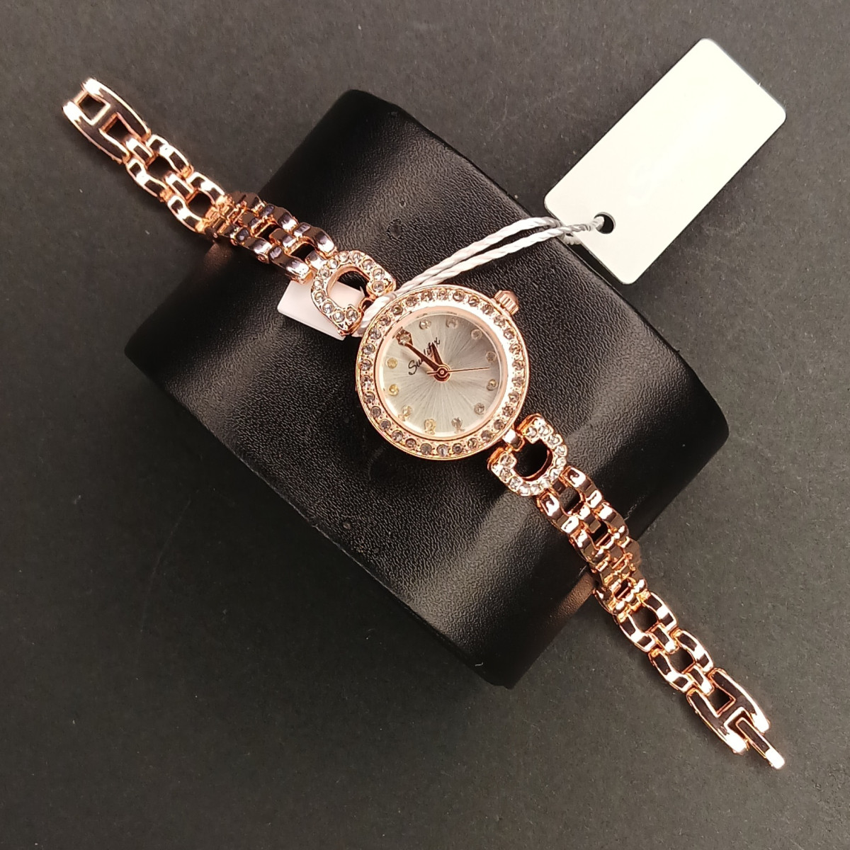 زنانه دایره ای Sunlifex کد (6809) رزگلد صفحه نقره ای