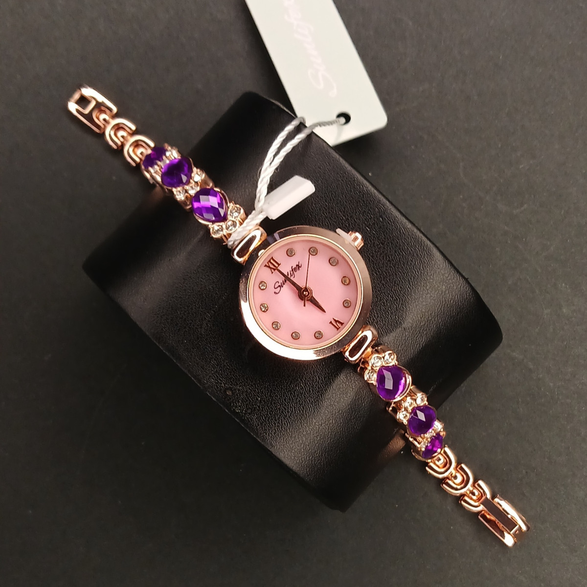 زنانه دایره ای Sunlifex کد (6814) رزگلد صفحه یاسی