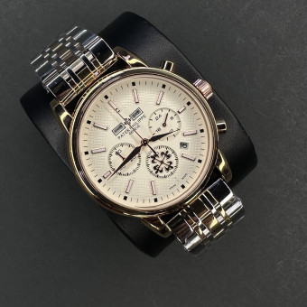 پتک فیلیپ کرنو مردانه کد (6821) قاب رزگلد شیشه رفلکس بند نقره ای رزگلد