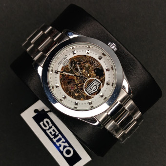 اتومات مردانه سیکو 5 مردانه کد(6845) نقره ای صفحه سفید