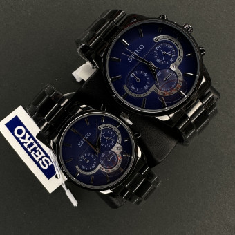 سیکو کد(6891) قاب و بند مشکی صفحه سرمه ای