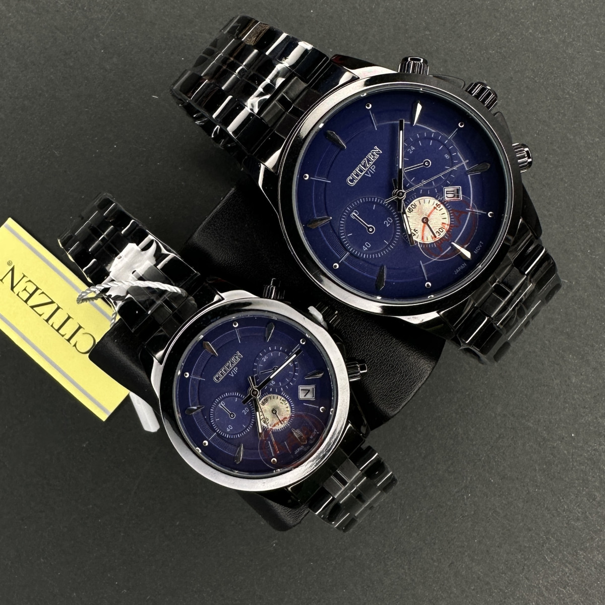 سیتیزن کد(6894) قاب و بند مشکی صفحه سرمه ای