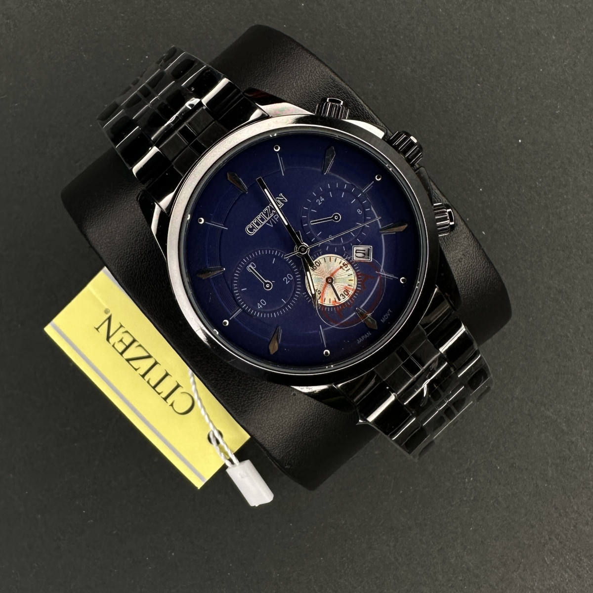 سیتیزن کد(6894) قاب و بند مشکی صفحه سرمه ای