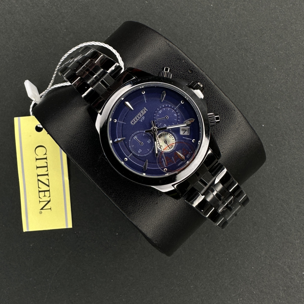 سیتیزن کد(6894) قاب و بند مشکی صفحه سرمه ای