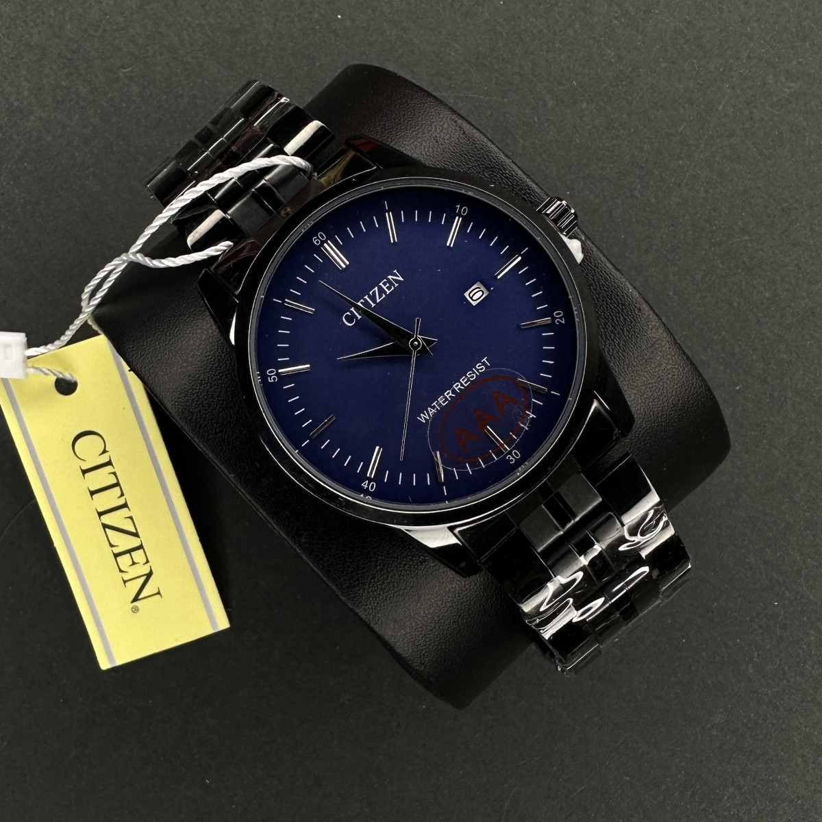 سیتیزن کد(6897) قاب و بند مشکی صفحه سرمه ای