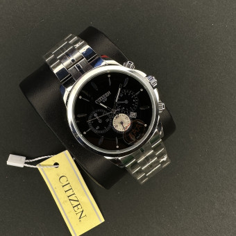 سیتیزن مردانه کد(6899) نقره ای صفحه مشکی