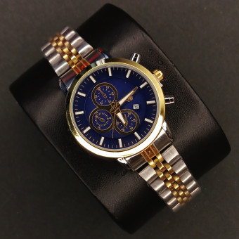 سیتیزن زنانه کد(7024) قاب و بند طلایی نقره ای صفحه سرمه ای